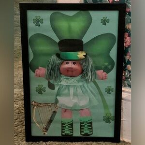 Custom Framed Vintage 1985 “St. Patrick’s Day Cabbage Patch Kid Doll” Wall Art